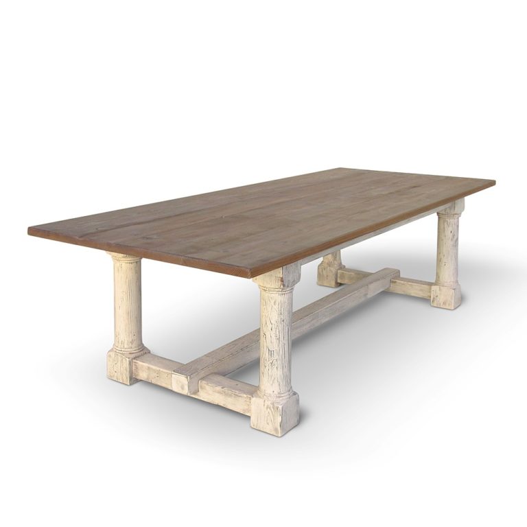 Gun Barrel Trestle Table Vintage Mill werks Gun Barrel Trestle Table