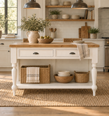 Layla Belle 2 Drawer Island w/Reverse Side Seating