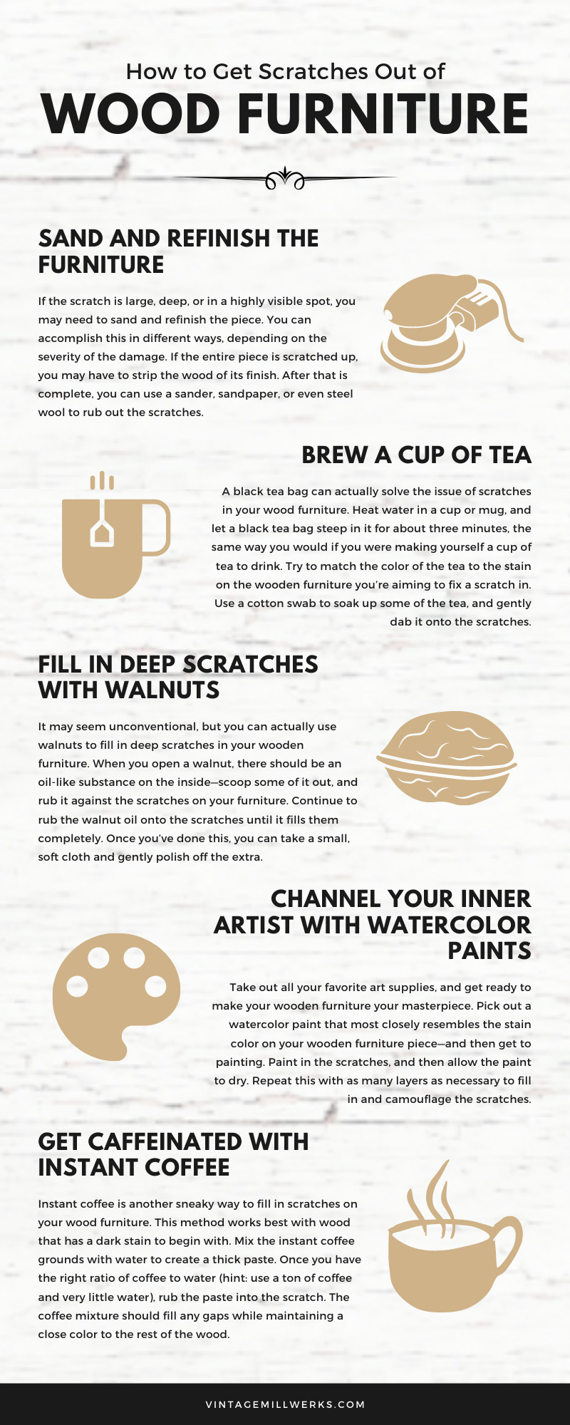 get scrathes out of wood furniture