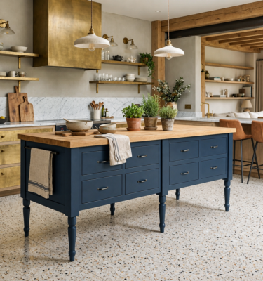 J Town 8 Drawer Kitchen Island