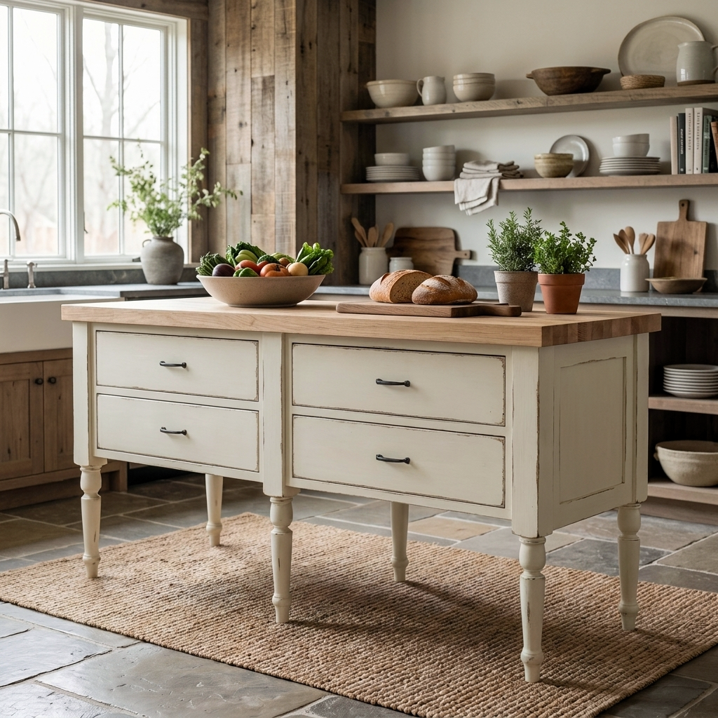 J Town 4 Drawer Kitchen Island - Image 3