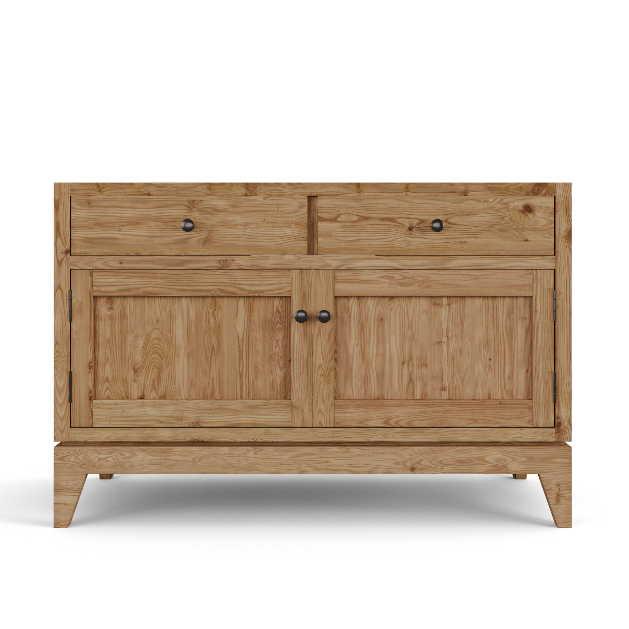 Front view of Lido 48 inch solid wood bathroom vanity in natural Douglas fir finish