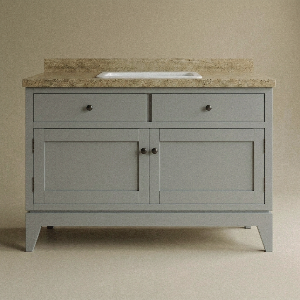 Trenton 48 inch solid wood single bathroom vanity in gray painted finish