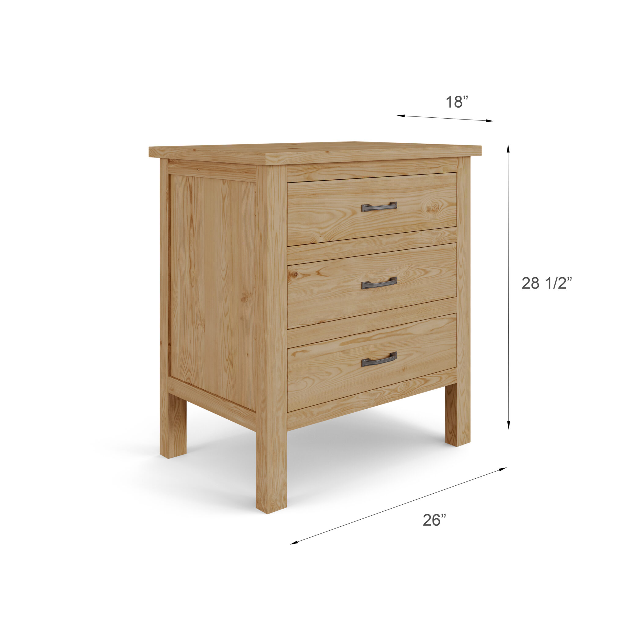 Cardiff 3 Drawer Nightstand - Image 10
